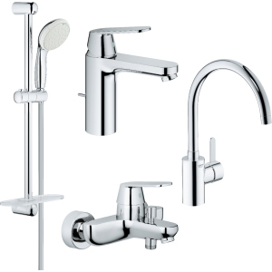 Набор смесителей GROHE Eurosmart Cosmopolitan 126115MK M-size (23325000+32831000+27926001+32843000) лучшая модель в Одессе