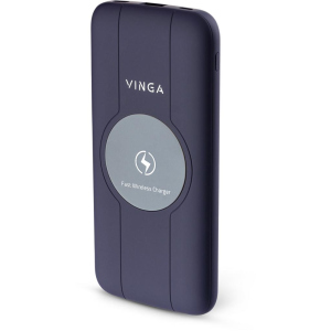 Батарея універсальна Vinga 10000 mAh Wireless QC3.0 PD soft touch purple в Одесі