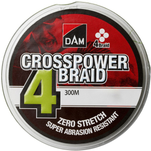 Шнур DAM Crosspower 4-Braid 300 м 0.10 мм 4.5 кг Зелений (65841) ТОП в Одесі