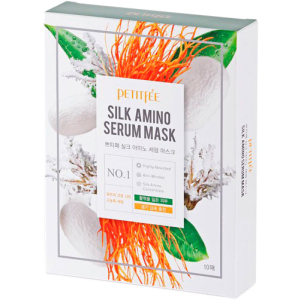 Маска для обличчя із протеїнами шовку Petitfee Silk Amino Serum Mask 10 х 25 г (8809508850030) краща модель в Одесі