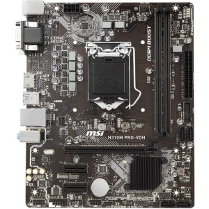 Мат. плата MB MSI H310M PRO-VDH PLUS (iH310/s1151/2xDDR4 2666MHz/1xPCIe x16/2xPCIe x1/4xSATA3/Glan/2xUSB3.1/4xUSB2.0/D-Sub, DVI, HDMI/Audio краща модель в Одесі