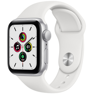 Смарт-часы Apple Watch SE GPS 40mm Silver Aluminium Case with White Sport Band (MYDM2UL/A) в Одесі