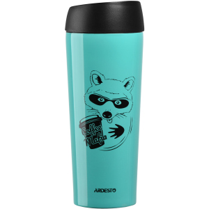 Термочашка Ardesto Coffee time Raccoon 450 мл Голубая (AR2645DTB) рейтинг