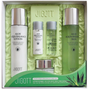 Набір зволожуючої косметики Jigott Aloe Aqua Balance Skin Care 3 Set з алоє (8809541281280) ТОП в Одесі