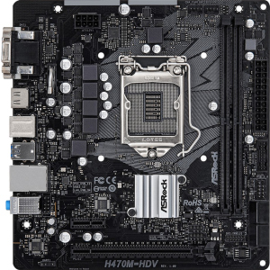 Материнська плата ASRock H470M-HDV (s1200, Intel H470, PCI-Ex16) в Одесі