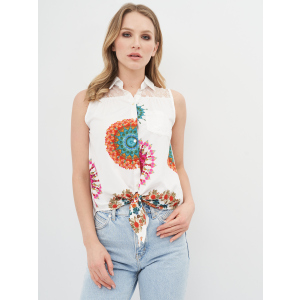 Блузка Desigual 65C22B0/1000 S Біла з принтом (8434486136885) ТОП в Одесі