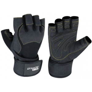 Перчатки тренировочные Sporter Gym Men Fitness Gloves (148.4 A) M Black/Yellow (2009999014485) лучшая модель в Одессе