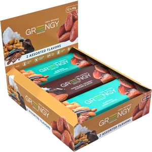 Упаковка батончиків Greengy Асорті шоколадне 40 г х 12 шт (4820221320635) в Одесі