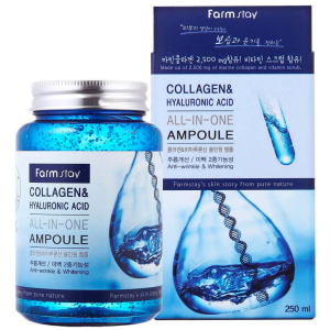 Багатофункціональна сироватка ампульна FarmStay Collagen &amp; Hyaluronic Acid All-In One Ampoule 250 мл (8809469770002) в Одесі