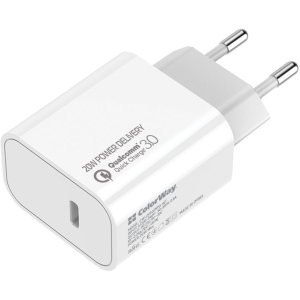 Сетевое зарядное устройство СolorWay Power Delivery Port USB Type-C (20W) V2 White (CW-CHS026PD-WT) надежный