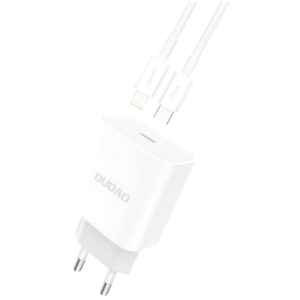 Зарядний пристрій Dudao Power Port PD A8EUset 20W Type-C з кабелем Type-C Lightning White (QT-DudaoA8EUset) ТОП в Одесі