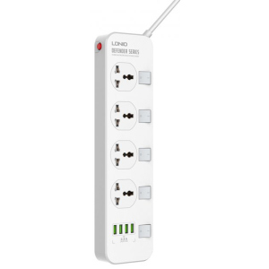 хороша модель Мережевий фільтр-подовжувач LDNIO SC4408 4 розетки/4 USB 2 м White (SC4408)