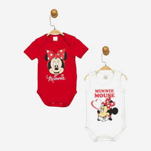 Боді Disney Minni Mouse MN17359 74-80 см 2 шт Біло-червоне (8691109875792) краща модель в Одесі