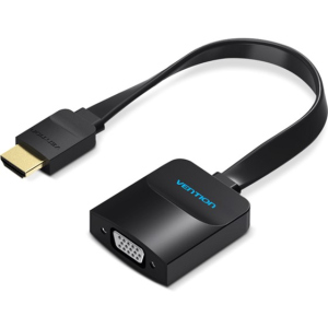 Переходник Vention Flat HDMI-VGA, 0.2 м со звуком и питанием (ACKBB) (43387608) рейтинг