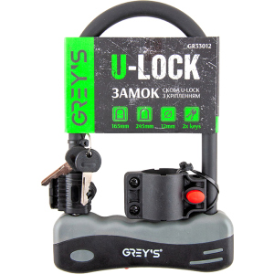 Замок Grey`s скоба U-lock із кріпленням 12 x 165 x 245 мм (GR33012) ТОП в Одесі