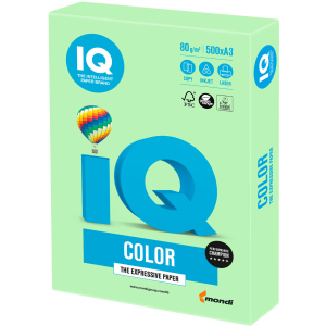 Папір офісний IQ Color MG28 A3 80 г/м2 500 листів Зелений (9003974402727) краща модель в Одесі