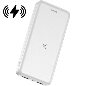 Павербанк Baseus 2USB, 2.1A Wireless 10000 mAh для /iPhone/Android/AirPods white лучшая модель в Одессе