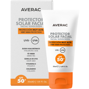 Сонцезахисний крем для обличчя Averac Solar Facial Sunscreen SPF 50+ 50 мл (8437018454051) краща модель в Одесі