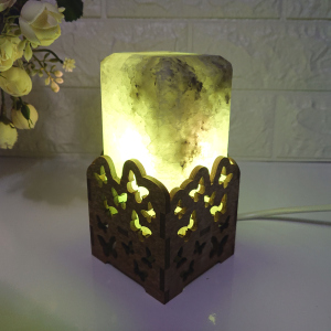 Соляна лампа EcoDecorLamp Прямокутник у дереві Метелики маленький краща модель в Одесі