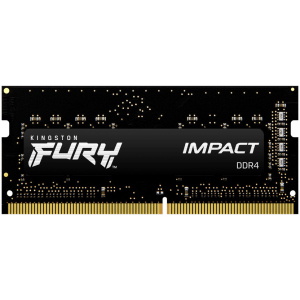 Оперативна пам'ять Kingston Fury SODIMM DDR4-3200 16384MB PC4-25600 Impact Black (KF432S20IB/16) в Одесі