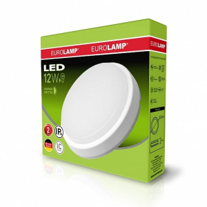 Світлодіодний світильник круглий ЖКГ EUROLAMP LED 12W 5500K (LED-NLR-12/55(F)) ТОП в Одесі