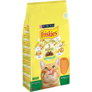 Сухий корм для домашніх кішок Purina Friskies Indoor з куркою та овочами 10 кг (3222270195980) краща модель в Одесі