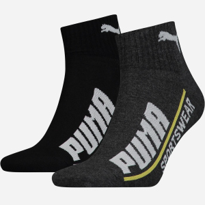 Набір шкарпеток Puma Men Logo Quarter 2p 102002001-021 39-42 р 2 пари Сірий (8718824798677) в Одесі