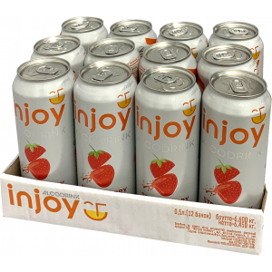 Упаковка слабоалкогольного напою InJoy Полуниця 0.5 л х 12 шт 6.7% (4820236721007)