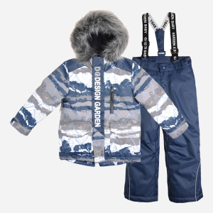 Зимовий комплект (куртка + напівкомбінезон) Garden Baby 102023-63/32 128 см Сіро-синя абстракція/Синій (4821020233430)