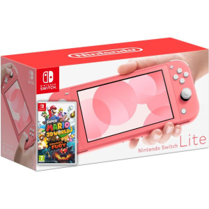 Nintendo Switch Lite Coral + Гра Super Mario 3D World + Bowser's Fury (російська версія) краща модель в Одесі