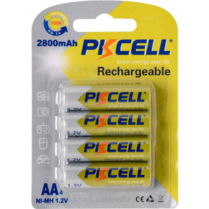 Аккумулятор PkCell 1.2V AA 2800 мАч NiMH Rechargeable Battery 4 шт (PC/AA2800-4B) рейтинг