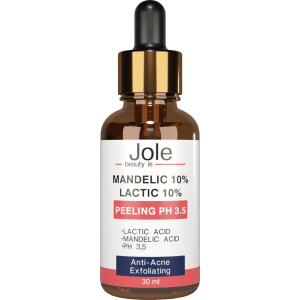 Пилинг для лица Jole Mandelic 10%+ Lactic 10% Peeling pH 3.5 с миндальной и молочной кислотами 30 мл (4820243881336) ТОП в Одессе