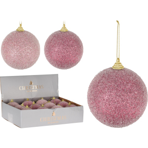 Набір ялинкових куль Christmas Decoration 8 см 12 шт рожевий (CAA130480)