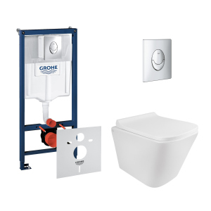 Набор инсталляция 4 в 1 Grohe Rapid SL 38721001 + унитаз с сиденьем Qtap Tern QT1733052ERW рейтинг