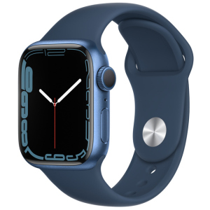 Смарт-годинник Apple Watch Series 7 GPS 41mm Blue Aluminium Case with Deep Navy Sport Band (MKN13UL/A) в Одесі