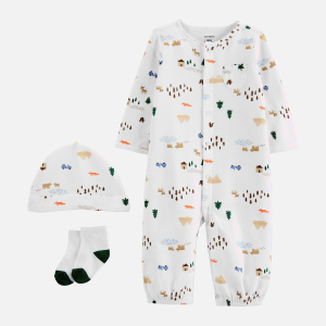 Комплект (шапочка + чоловічок + шкарпетки) Carters 1J655310 62 см 969 PRT Print (194133532559) краща модель в Одесі