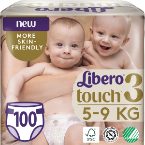 Підгузки Libero Touch 3 5-9 кг одноразові 100 шт (7322541301662) краща модель в Одесі