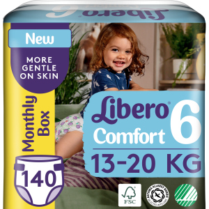 Підгузки Libero Ліберо Comfort 6 13-20 кг 140 шт (7322541236445) в Одесі