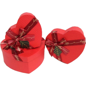 Набор подарочных коробок Ufo Red Heart картонных 3 шт Красных (51351-051 Набор 3 шт RED HEART с) ТОП в Одессе