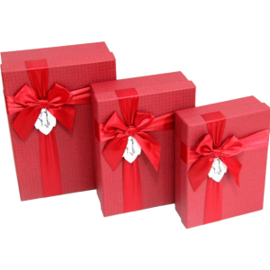 Набор подарочных коробок Ufo Red картонных 3 шт Красных (A131014 Набор 3 шт RED прям) лучшая модель в Одессе