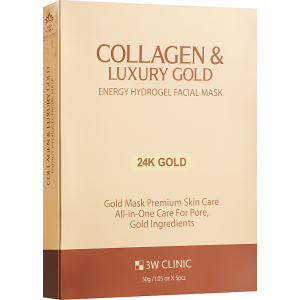 Гидрогелевая маска для лица 3W Clinic Collagen & Luxury Gold Energy Hydrogel Facial Mask с золотом 30 г (8809389033584) в Одессе