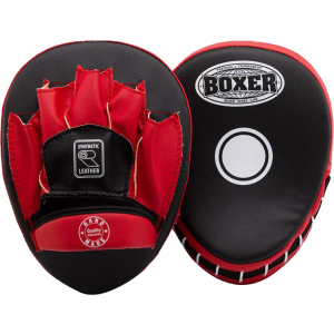 Лапы боксерские гнутые Boxer Черно-красные (2011-01R) в Одессе