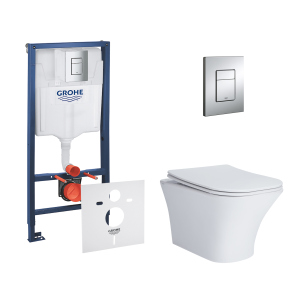 Набір інсталяція 4 в 1 Grohe Rapid SL 38772001 + унітаз з сидінням Qtap Presto QT24332615EW краща модель в Одесі