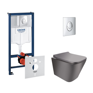 Набір інсталяція 4 в 1 Grohe Rapid SL 38721001 + унітаз із сидінням Qtap Tern QT1733052ER