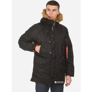 Парка Alpha Industries Slim Fit N-3B Parka XS Black/Orange лучшая модель в Одессе