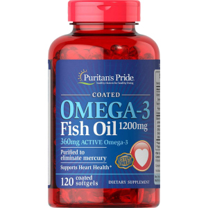 хорошая модель Натуральная добавка Puritan's Pride Omega-3 Fish Oil 1200 мг 100 капсул (025077133260)