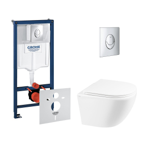 Набор инсталляция 4 в 1 Grohe Rapid SL 38721001 + унитаз с сиденьем Qtap Robin QT1333046ENRW (38721001QT1333046ENRW) ТОП в Одессе