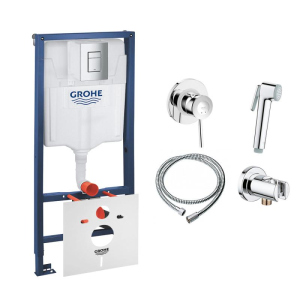 Комплект Grohe інсталяція Rapid SL 38772001 + набір для гігієнічного душу зі змішувачем BauClassic 111048 (38772001111048) надійний