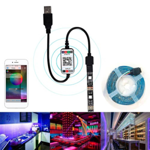 USB LED RGB лента подсветки телевизора с Bluetooth управлением 2 метра лучшая модель в Одессе