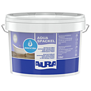 Влагостойкая шпатлевка Aura Luxpro Aqua Spackel белая для внутренних и наружных работ 16кг в Одессе